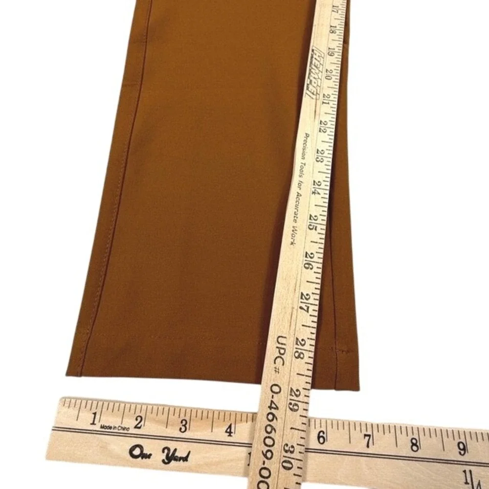 FLX Mens Dynamic Chino Size 34 Burnt Orange Rust Performance Stretch Travel